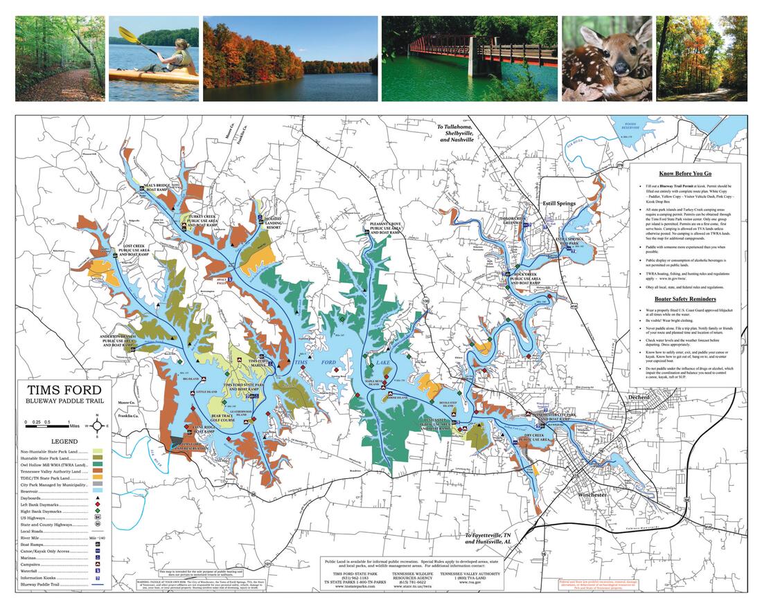 Tims Ford Lake Map 