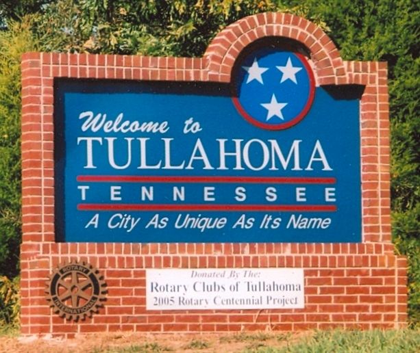 Tullahoma TN welcome sign