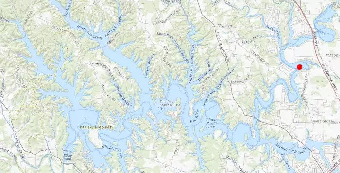 Location of Loop Power Plant on Tims Ford Lake Map