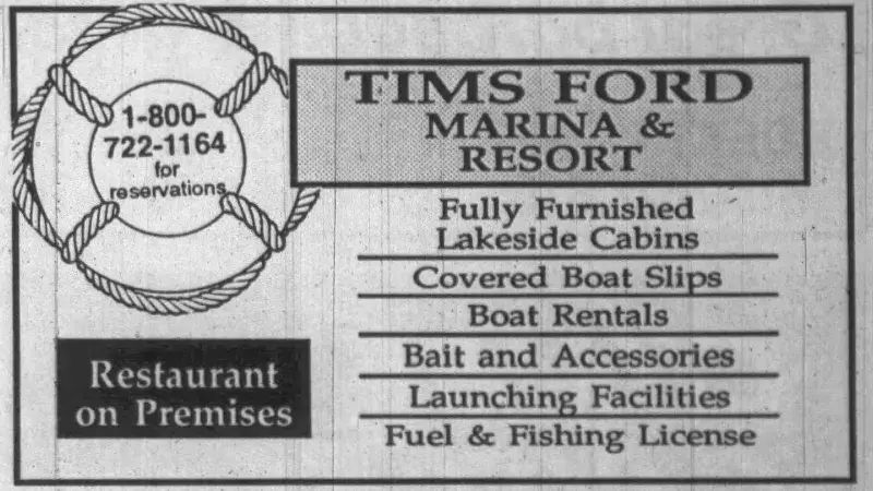 Tims Ford Marina Advertisement 1993 