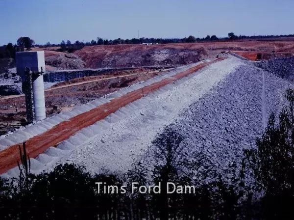 Tims Ford Dam 1970 being built