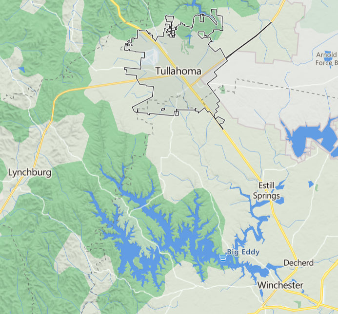 Tullahoma TN Map