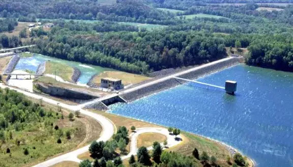 Tims Ford Lake Dam photo during the summer