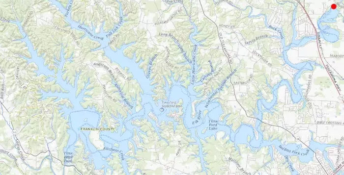 Location of Bethpage Bridge on Tims Ford Lake Map