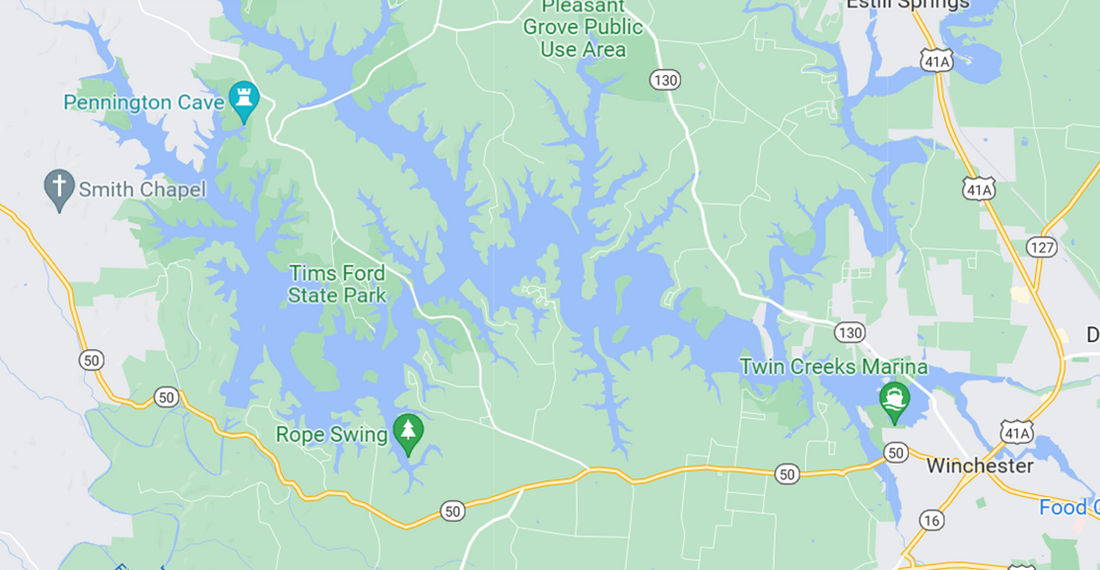 Tims Ford Lake Map