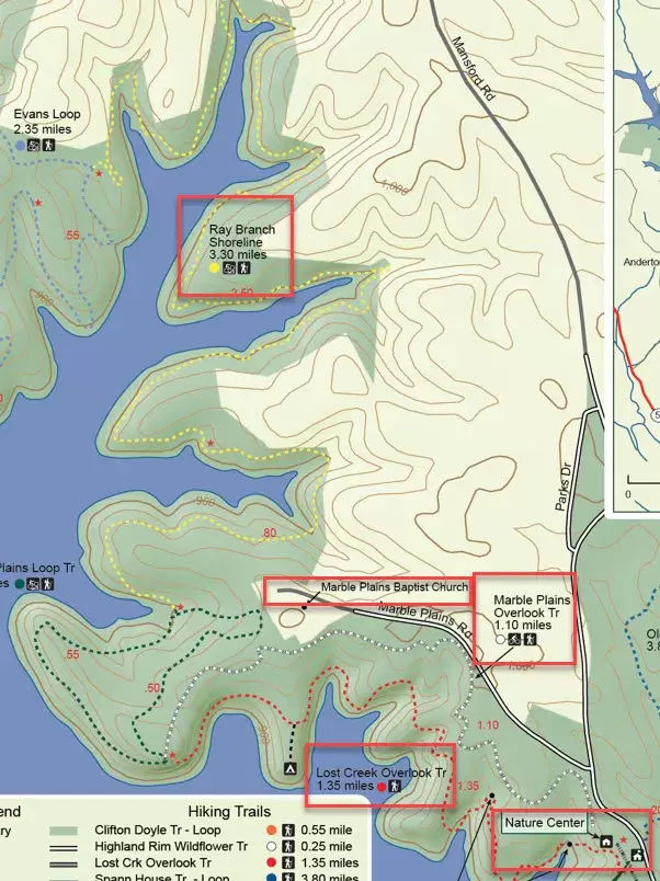 Ray Branch Hiking Map