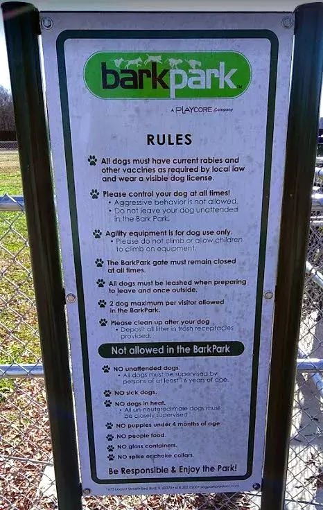 Tullahoma Dog Park / Pet Village Bark Park Rules