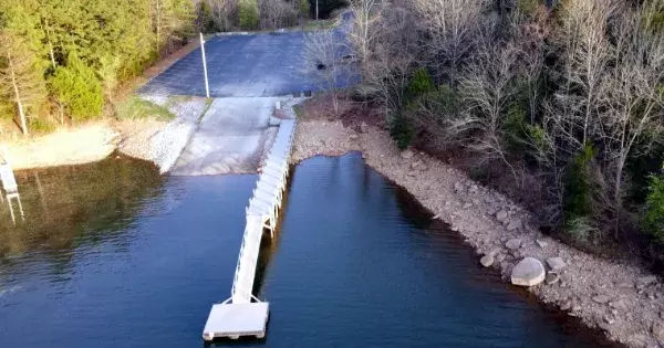 Tims Ford Lake Boat Ramp  next to Tims Ford Dam