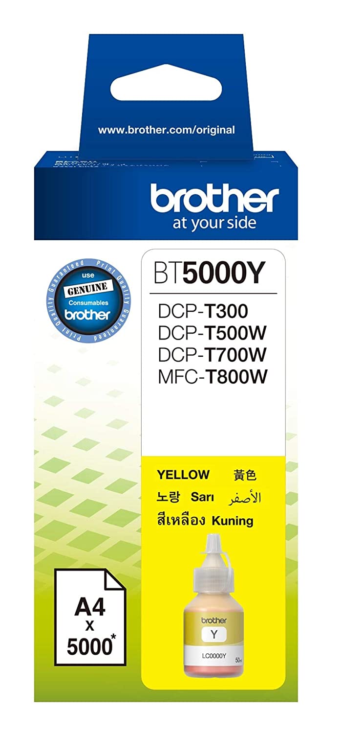 Brother Ink Bottle for Ink Tank Printer - Yellow -BT5000Y
