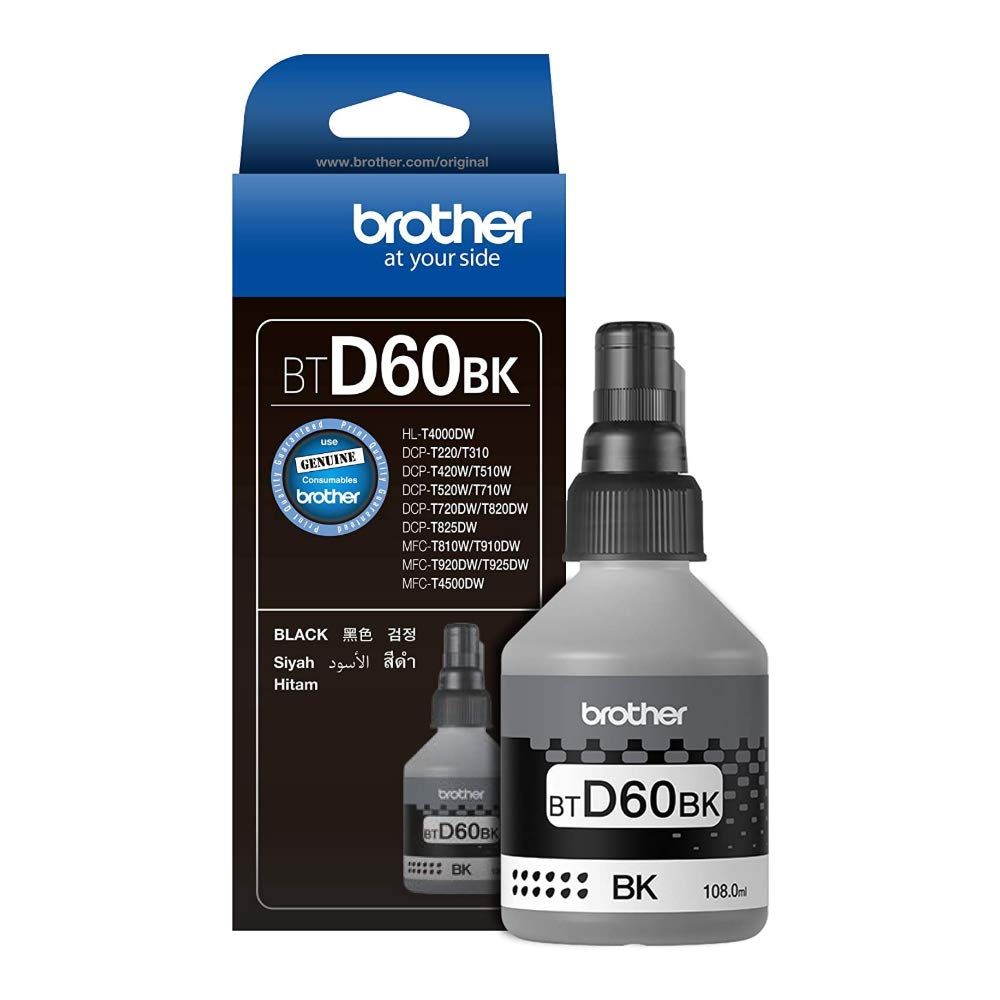 Brother Ink Bottle for Ink Tank Printer - Black -BT60BK