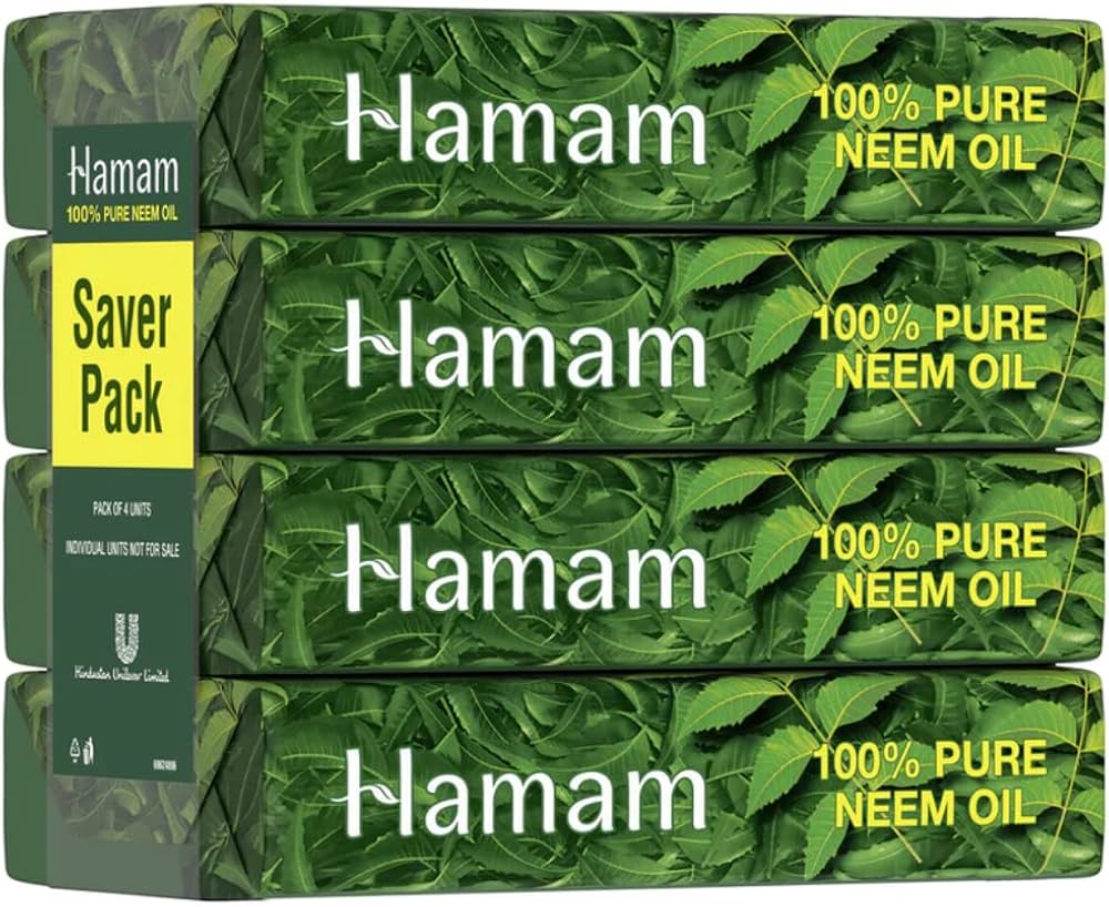 Hamam Bathing Bar -  Neem, Tulsi and Aleo Vera - 100g x 4Nos Combo Pack