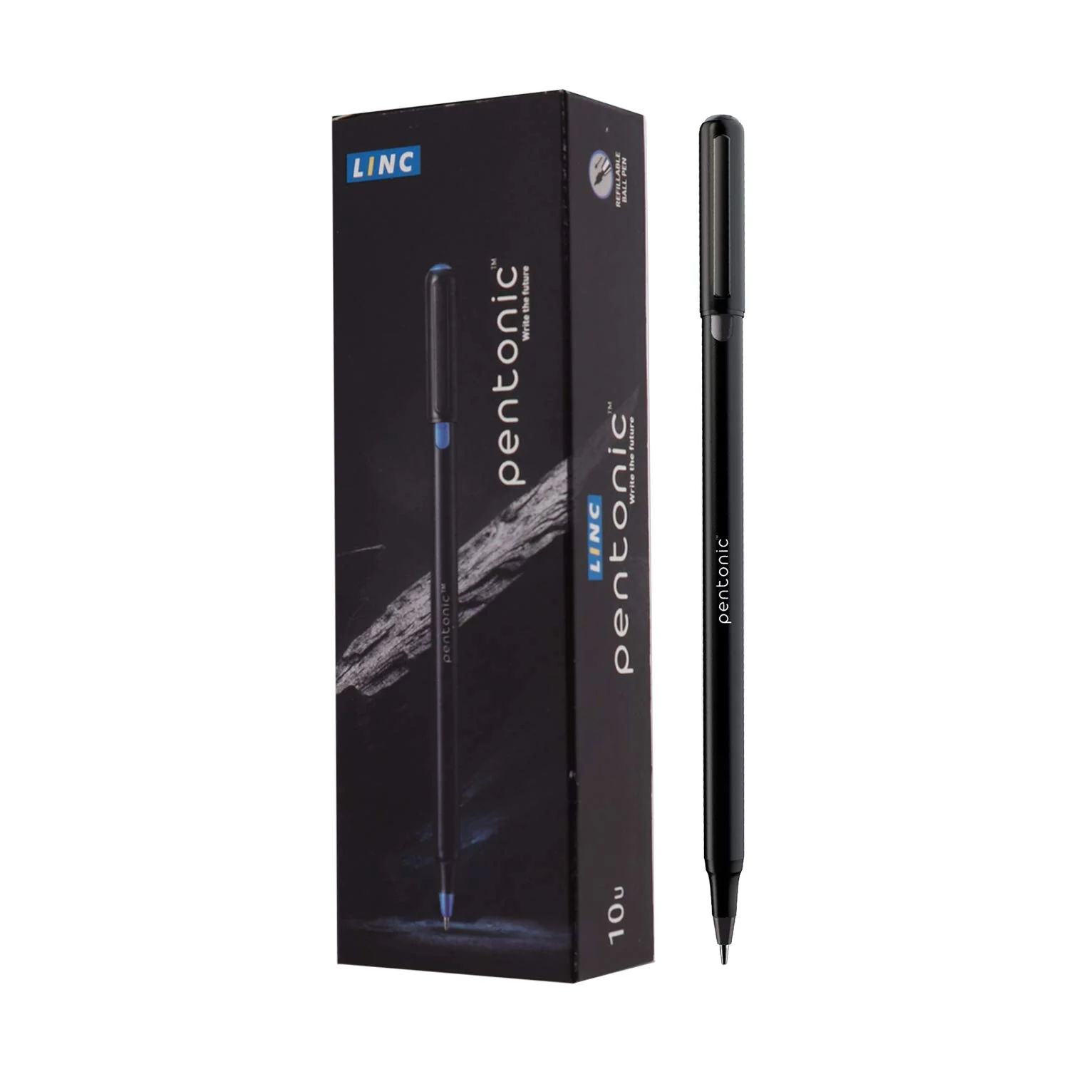 Pentonic ball Pen - Black - 10 Nos