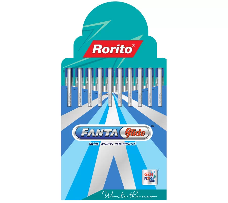 Rorito Fanta Glide ball Pen - Blue - 10 Nos