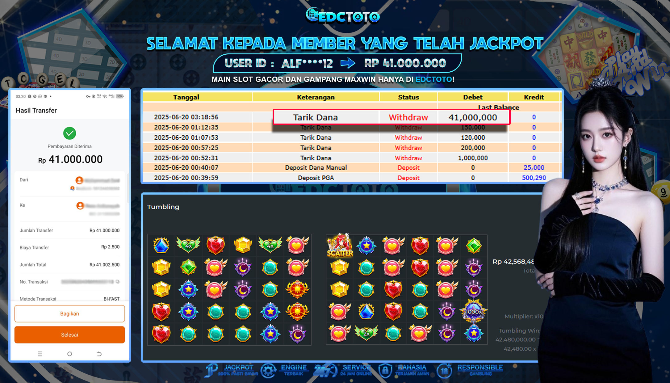 Selamat Kepada Member EDCTOTO JACKPOT 41JT  Starlight Princess 1000 Pragmatic Play Jangan ragukan situs RESMI EDCTOTO