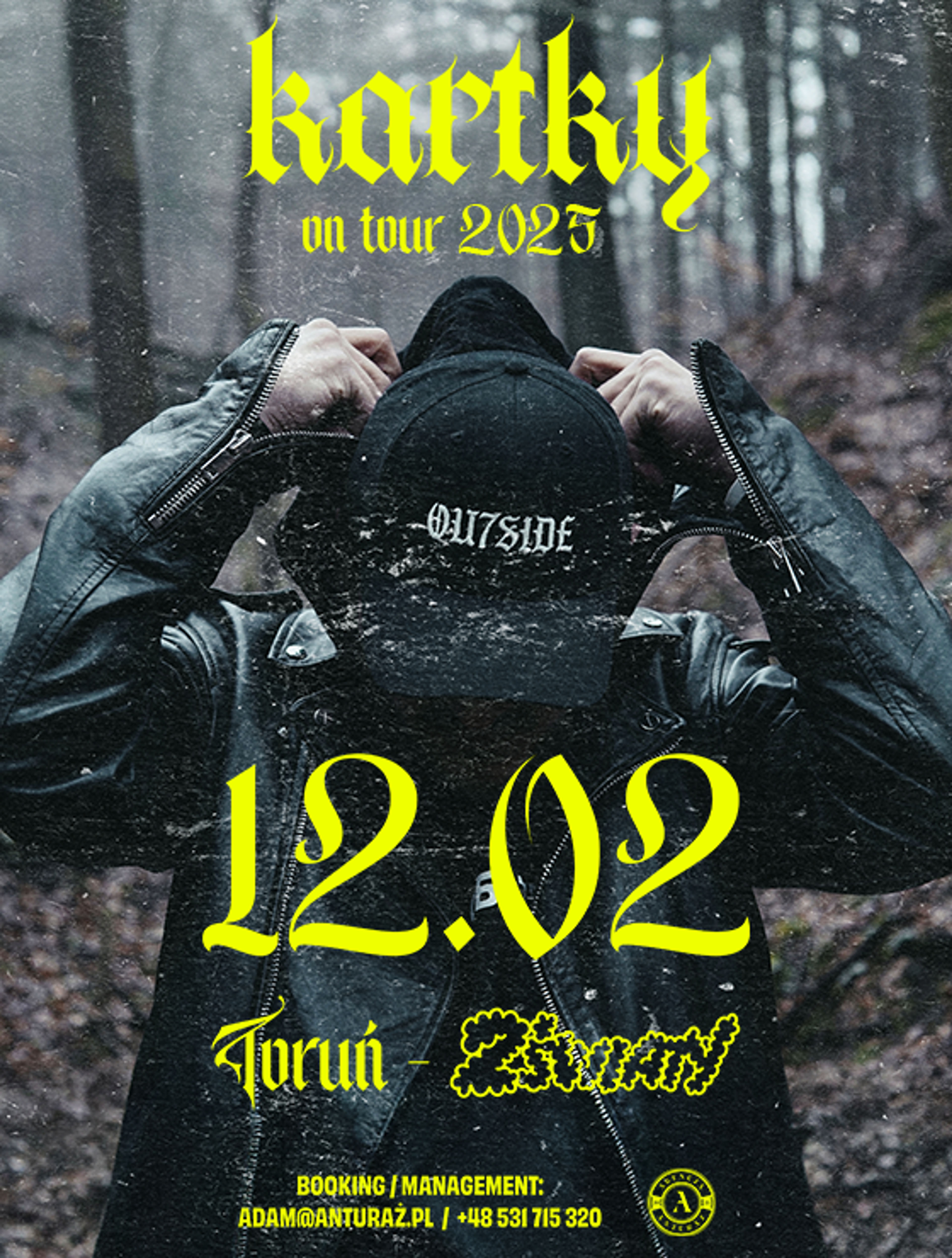Event poster "KARTKY TORUŃ | 12.02 DWA ŚWIATY"