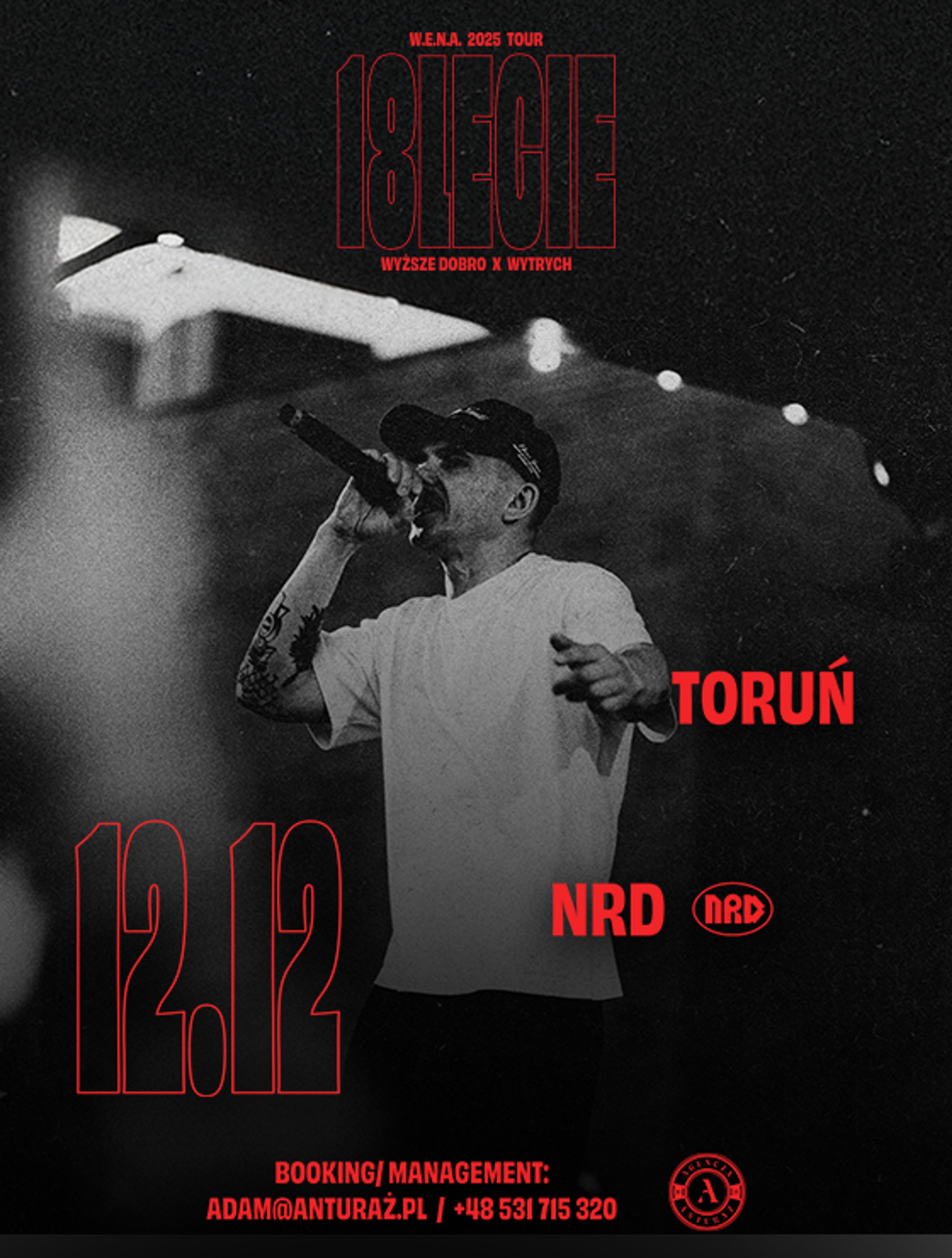 Plakat wydarzenia "W.E.N.A. | 18 LECIE | 12.12 NRD"