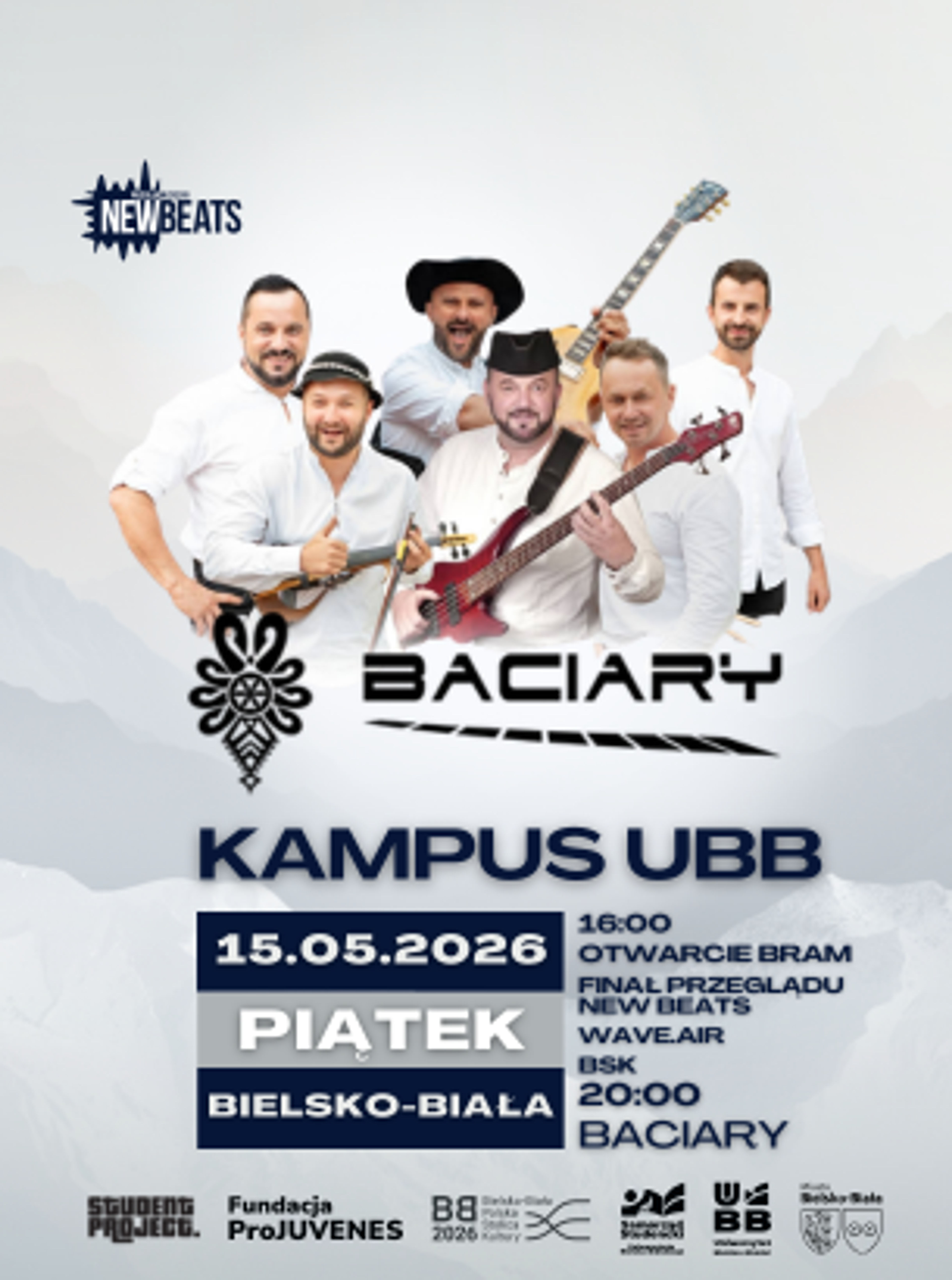 Plakat wydarzenia "Baciary | BSK | Bielsko-Biała | Przegląd New Beats"