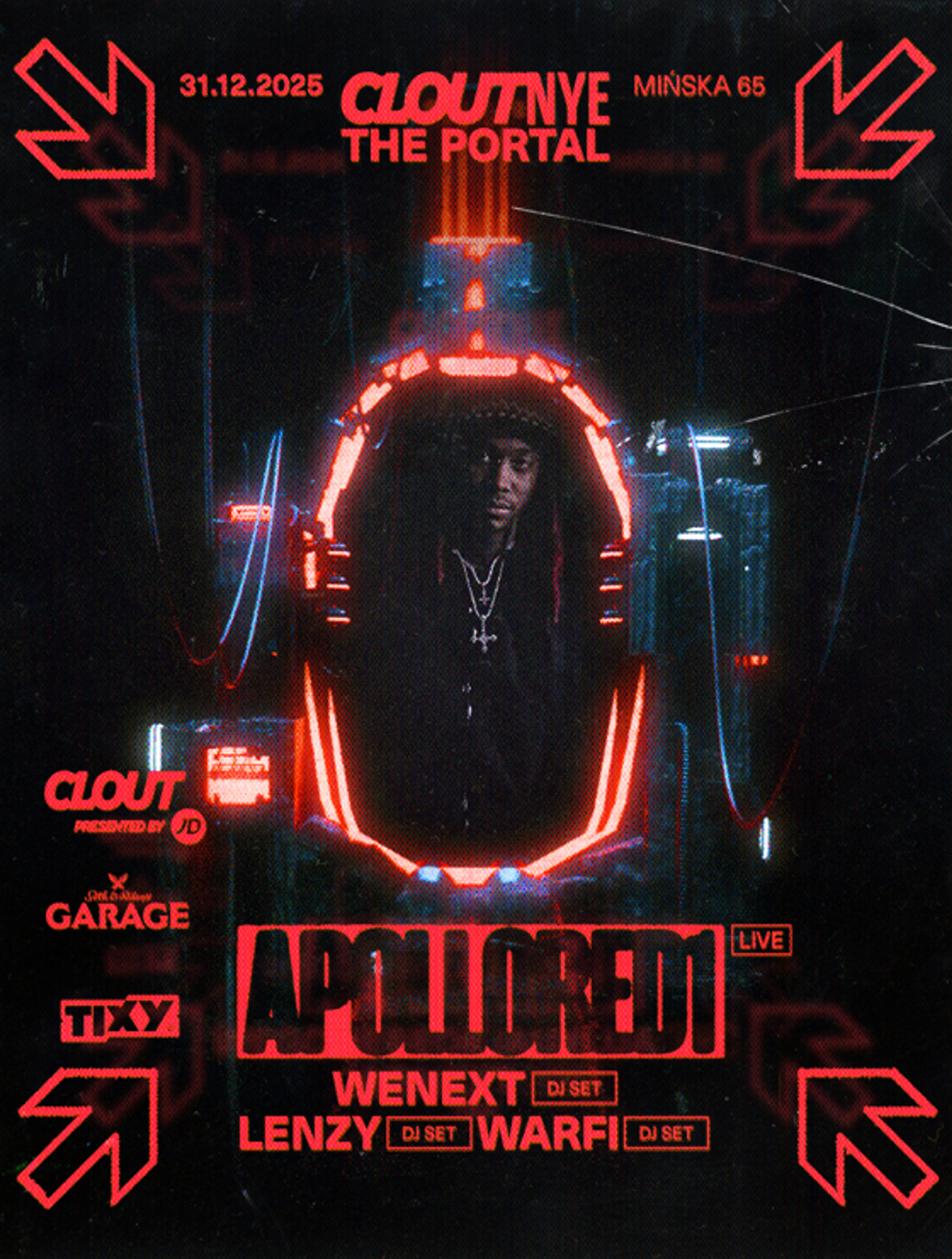 Event poster "CLOUT NYE: THE PORTAL w/ APOLLORED1"