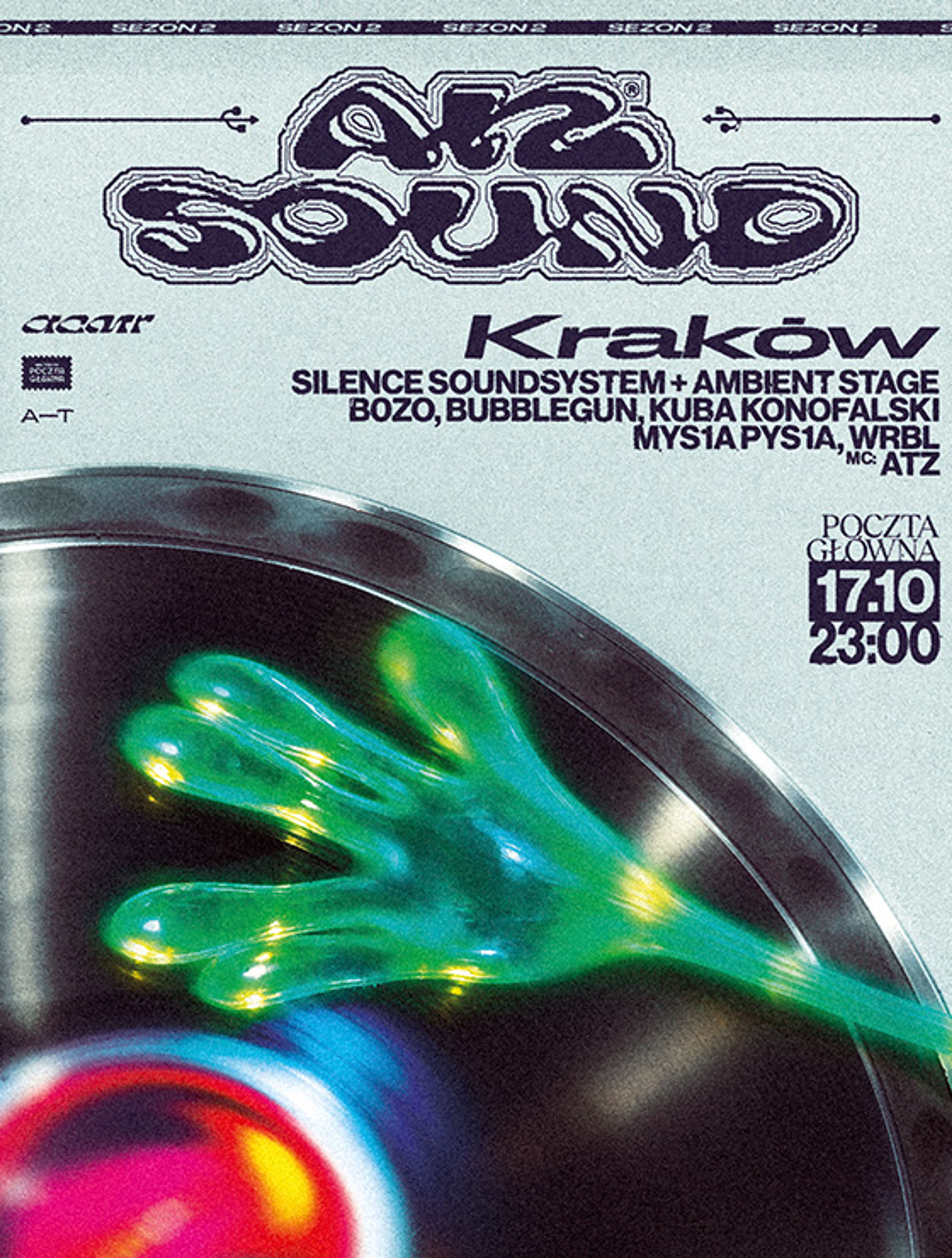 Plakat wydarzenia "ATZ SOUND / KRAKÓW + SILENCE SOUNDSYSTEM"
