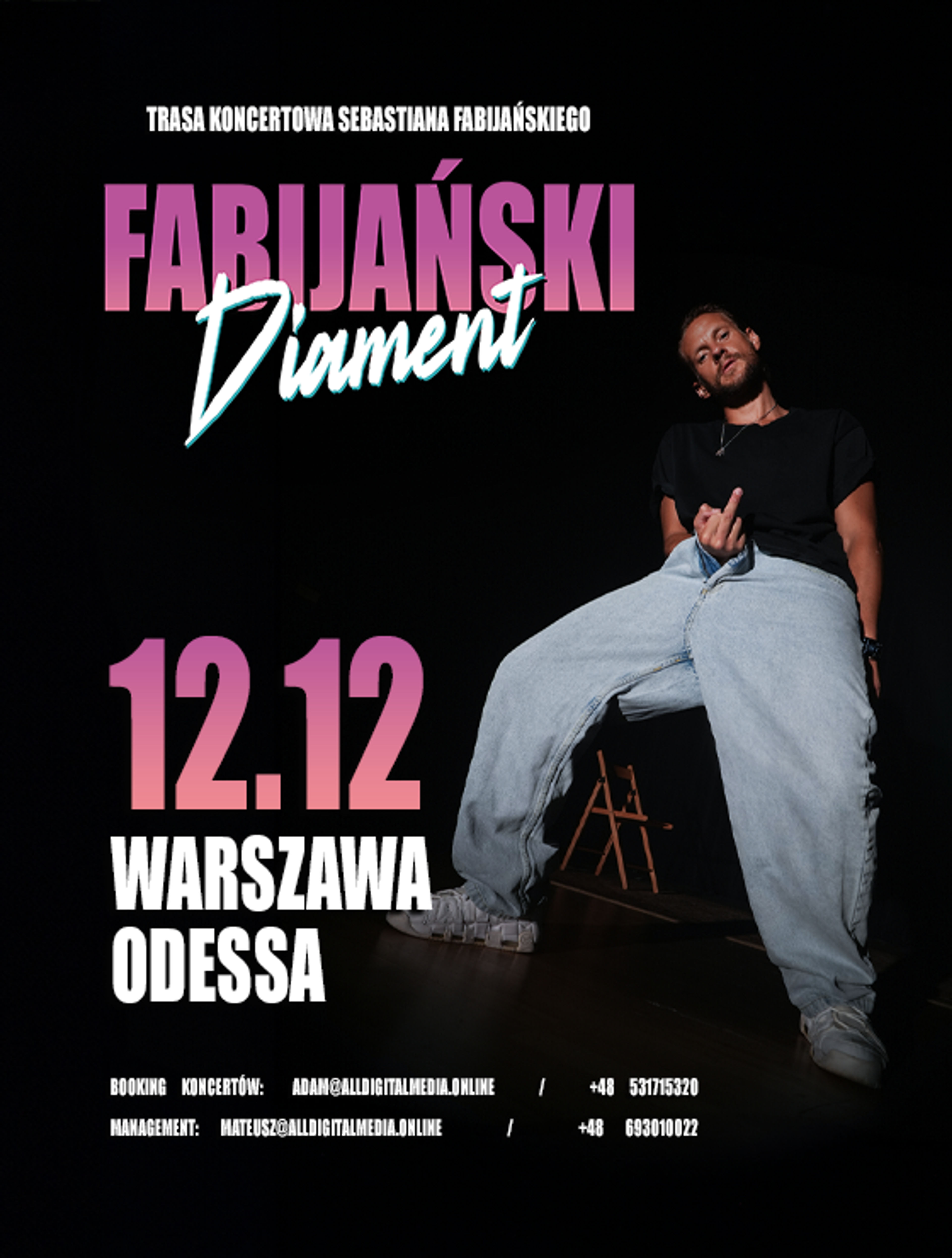Plakat wydarzenia "Sebastian Fabijański Diament Tour @Warszawa"