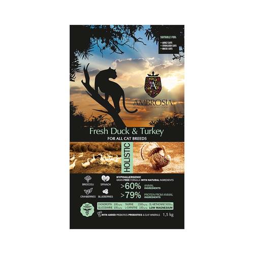 φωτογραφία προϊόντος Ambrosia Grain Free Sterilized Cat Fresh Duck & Turkey 5kg petstore365.gr
