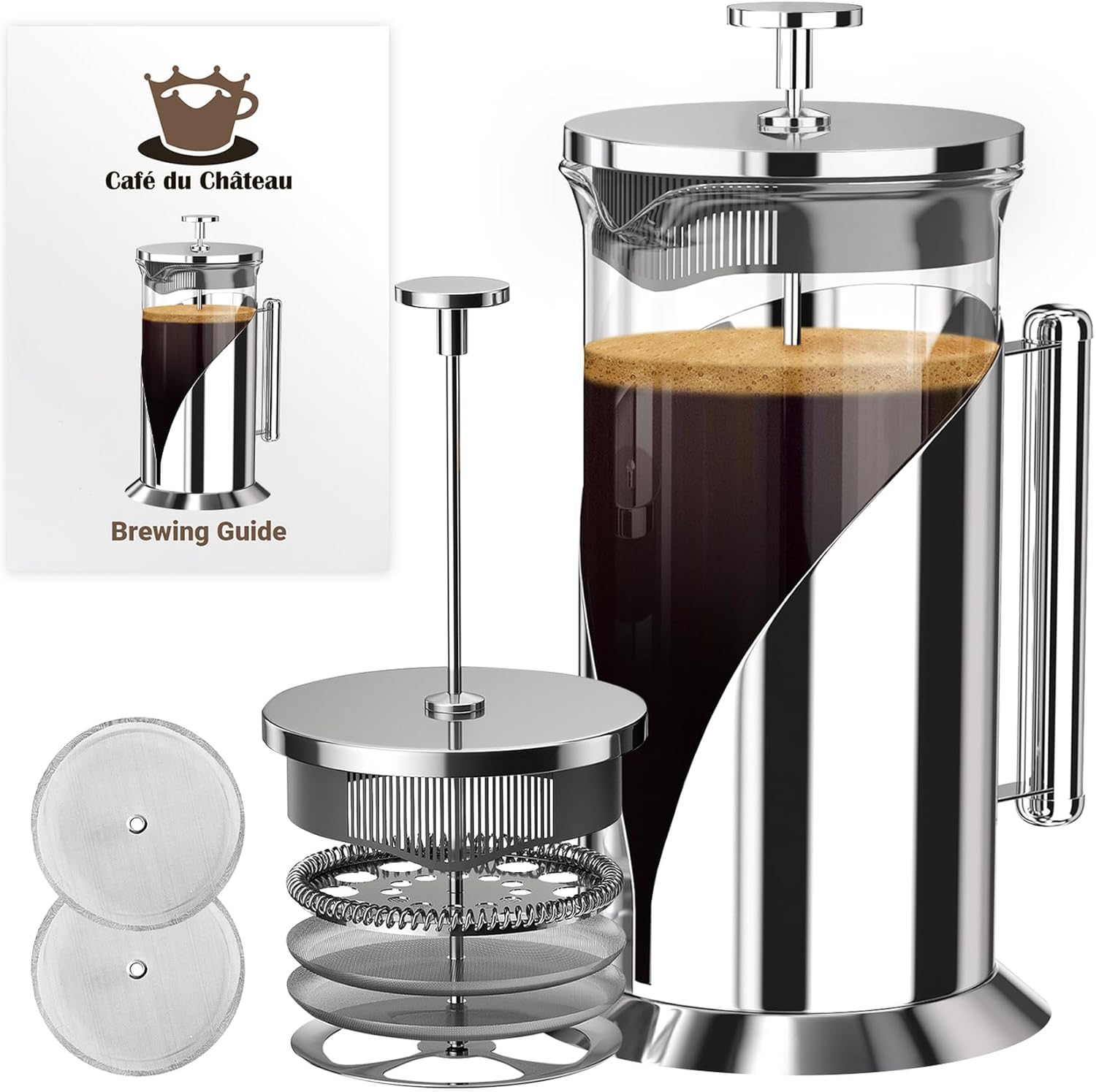 Cafe Du Chateau Stainless Steel French Press