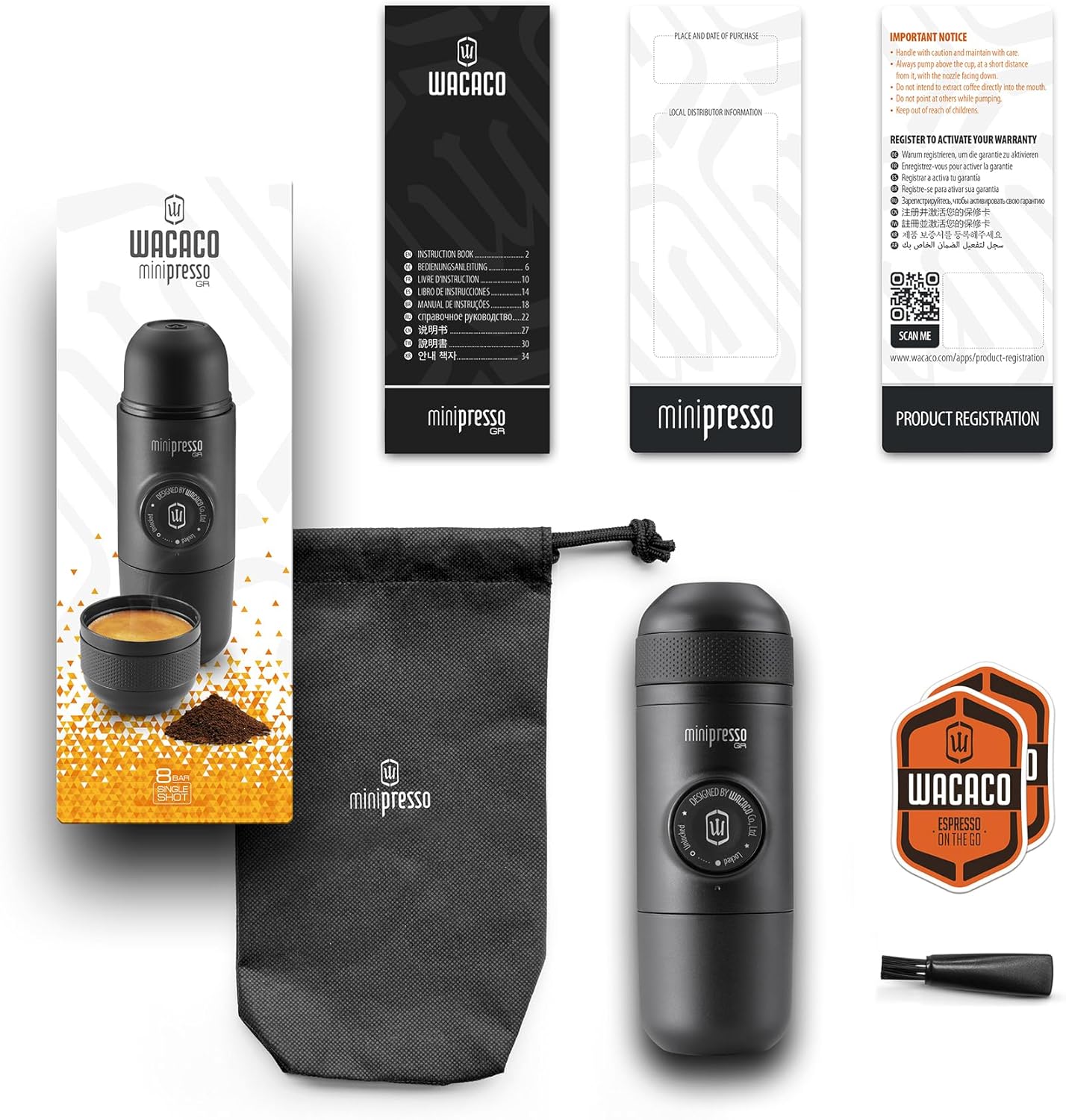 WACACO Minipresso GR, Portable Espresso Machine