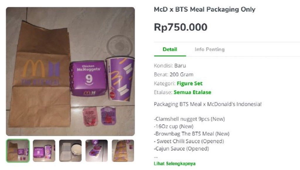 McDonald’s BTS Meal yang diburu ARMY / Tokopedia