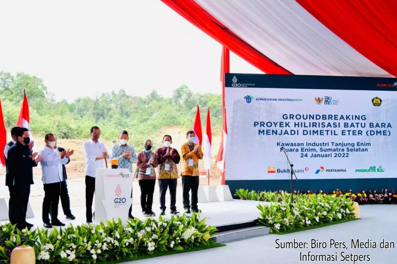 Bye-Bye Impor LPG, Jokowi Resmikan Pabrik Gasifikasi DME Batu Bara senilai Rp30 Triliun
