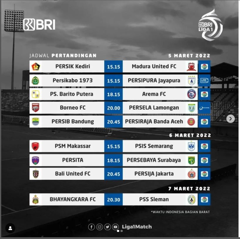 1 indonesia liga jadwal Jadwal Liga