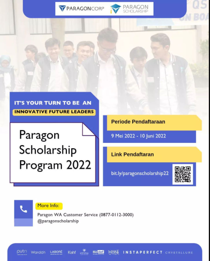 Paragon Scholarship Program 2022 Sudah Dibuka, Yuk Daftar!