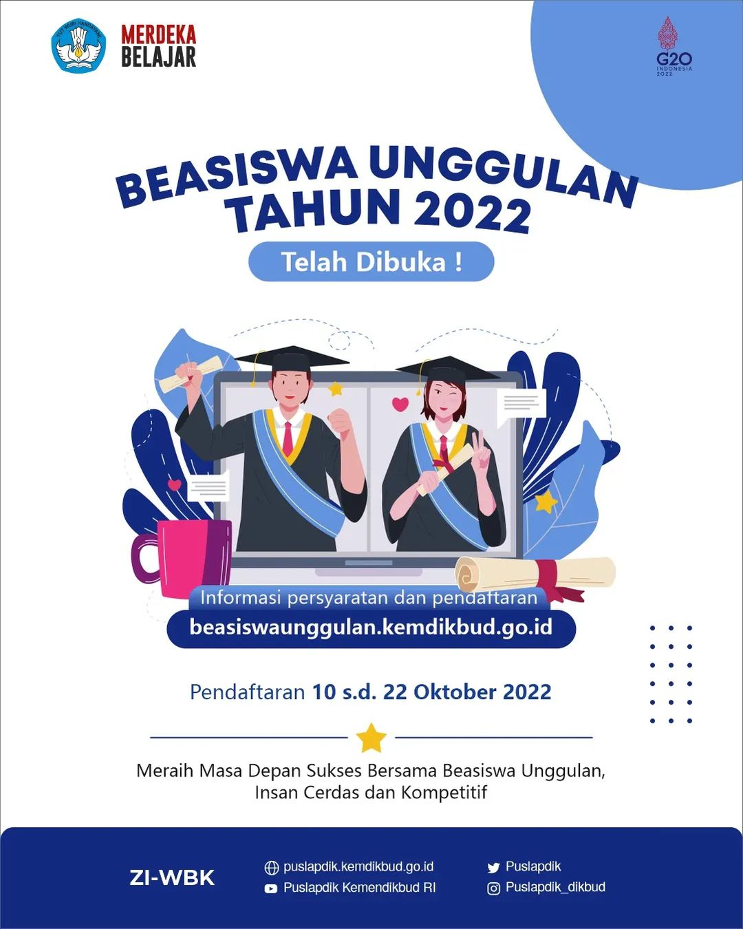 Beasiswa Unggulan Kemendikbudristek Tahun 2022 Sudah Dibuka - eduwara.com