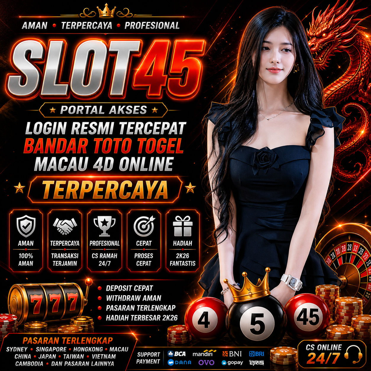 SLOT45 ♻ Portal Akses Login Resmi Tercepat Bandar Toto Togel Macau 4D Online Terpercaya