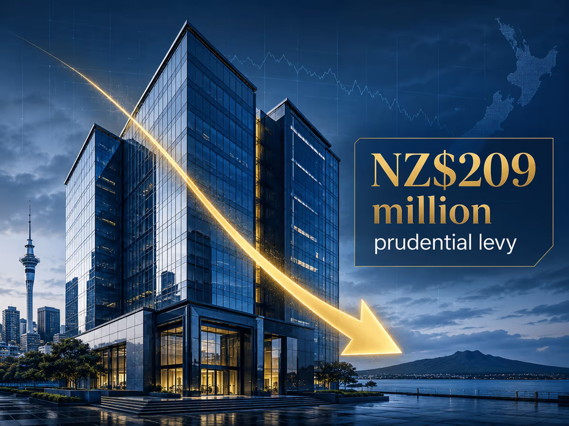 An illustration representing the squeeze on the New Zealand banking sector