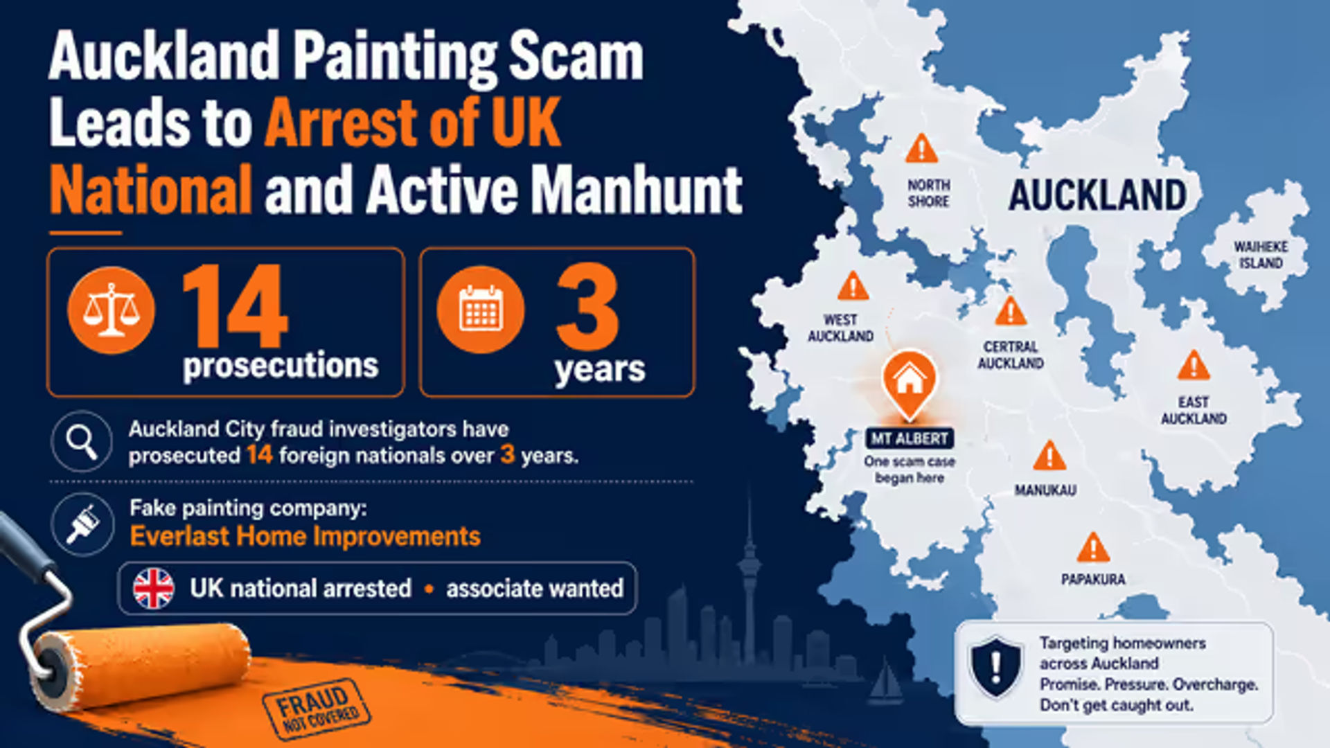 Auckland Painting Scam Leads to Arrest of UK National and Active Manhunt