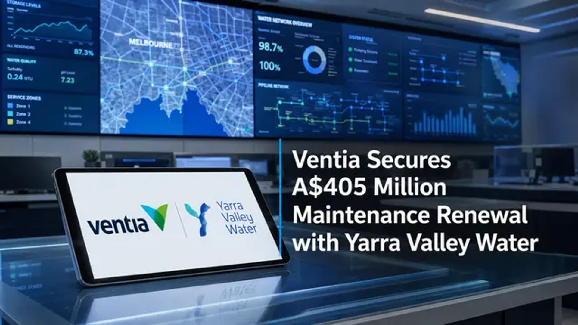 Ventia Secures A$405 Million Maintenance Renewal with Yarra Valley Water