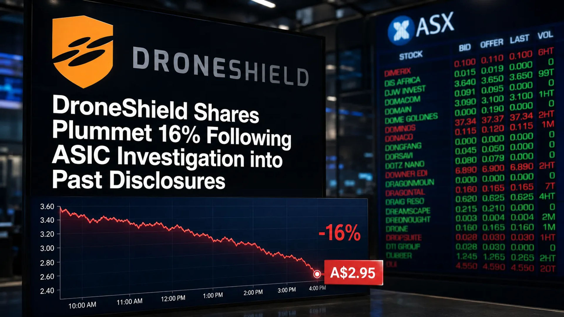 DroneShield Shares Plummet 16% Following ASIC Investigation into Past Disclosures