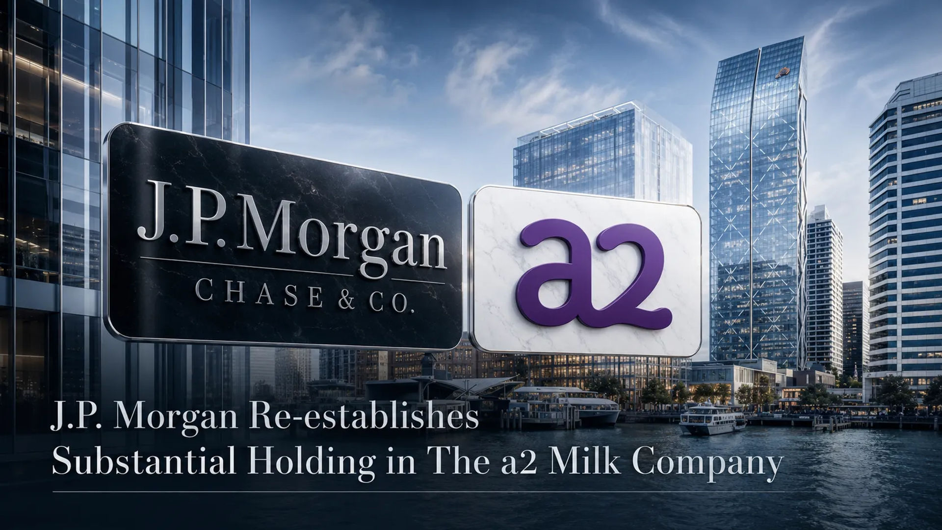 J.P. Morgan Re-establishes Substantial Holding in The a2 Milk Company