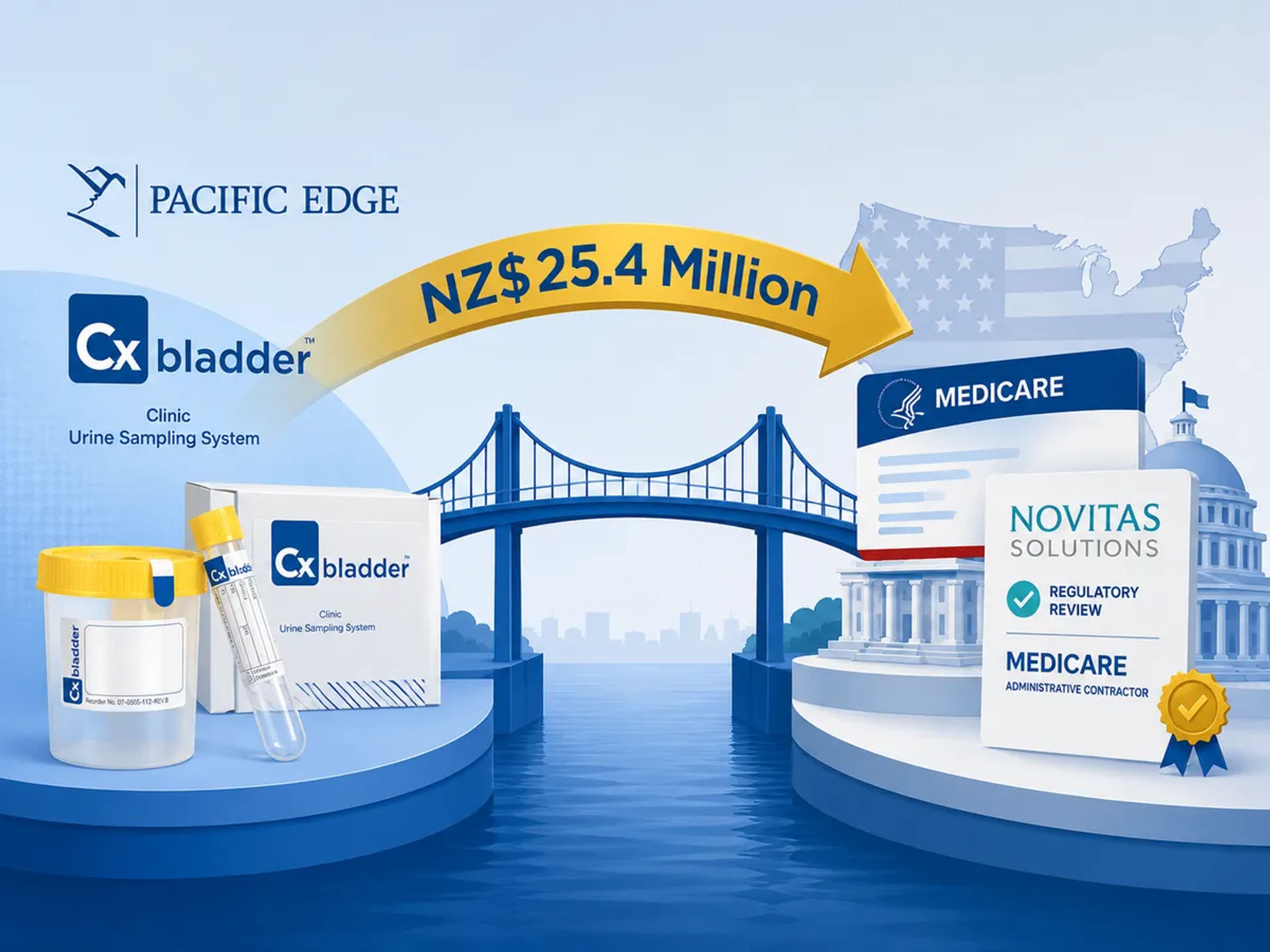 An image representing the bridge between Pacific Edge Limited and the US Medicare market.