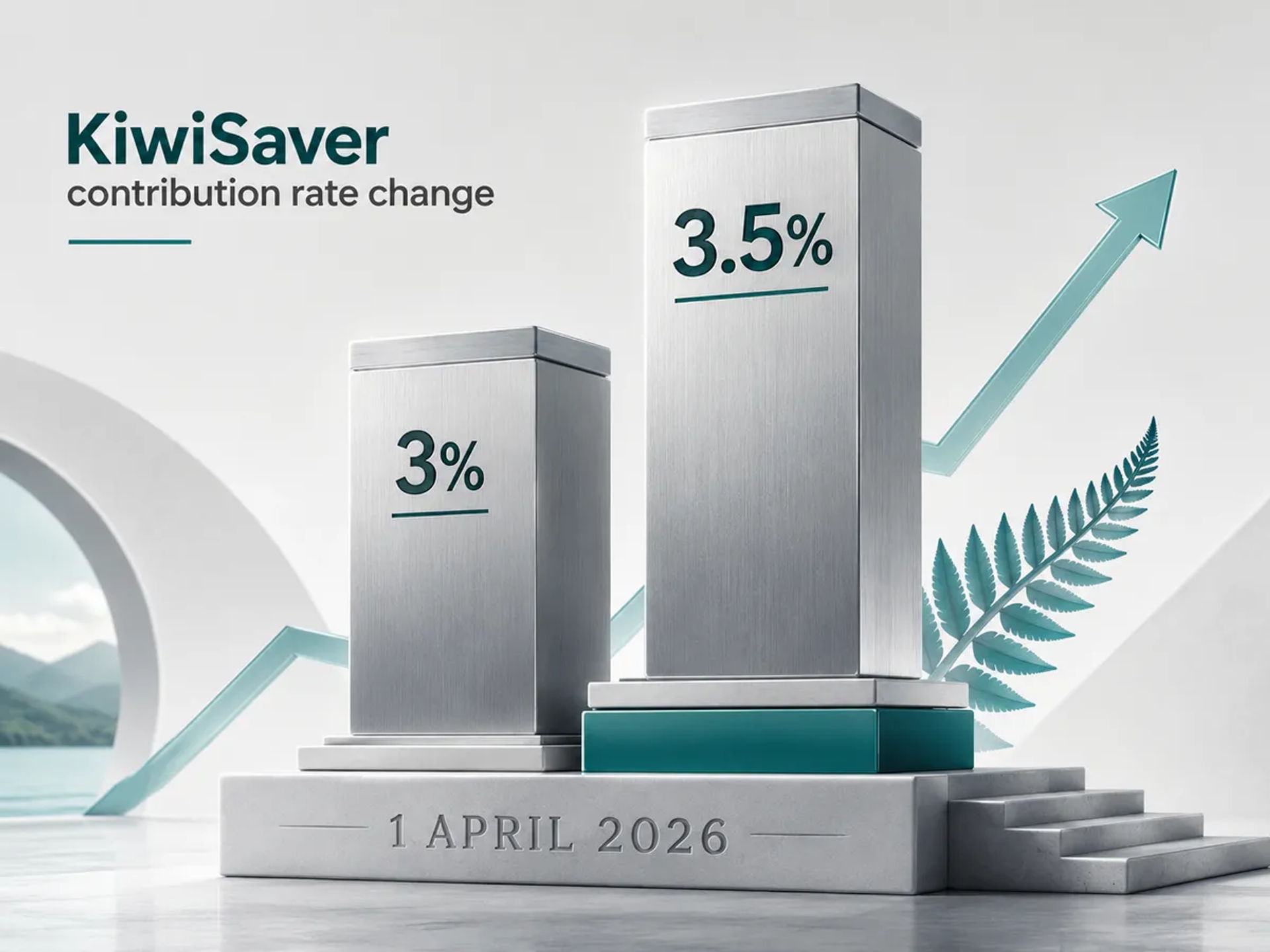 A conceptual illustration of the KiwiSaver contribution rate change.