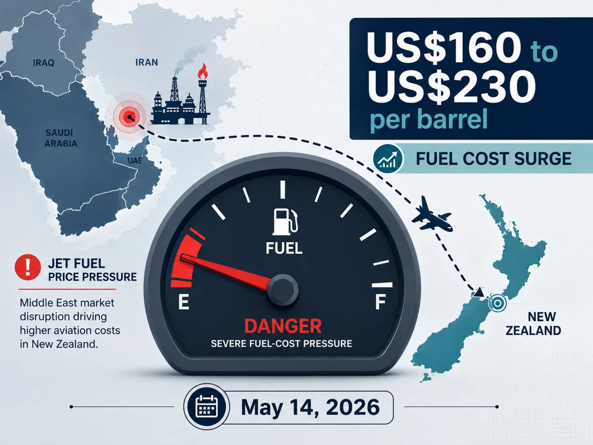 An illustration of a fuel gauge where the needle is pushed deep into the red zone.