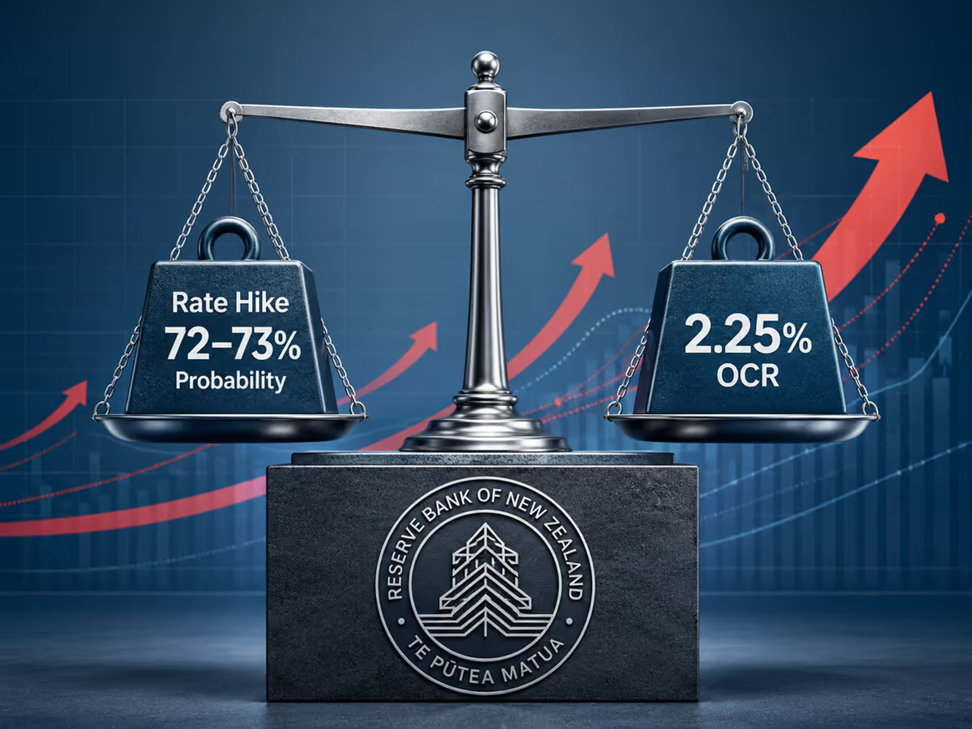 An illustration representing inflation pressure and the split decision of the Reserve Bank of New Zealand.