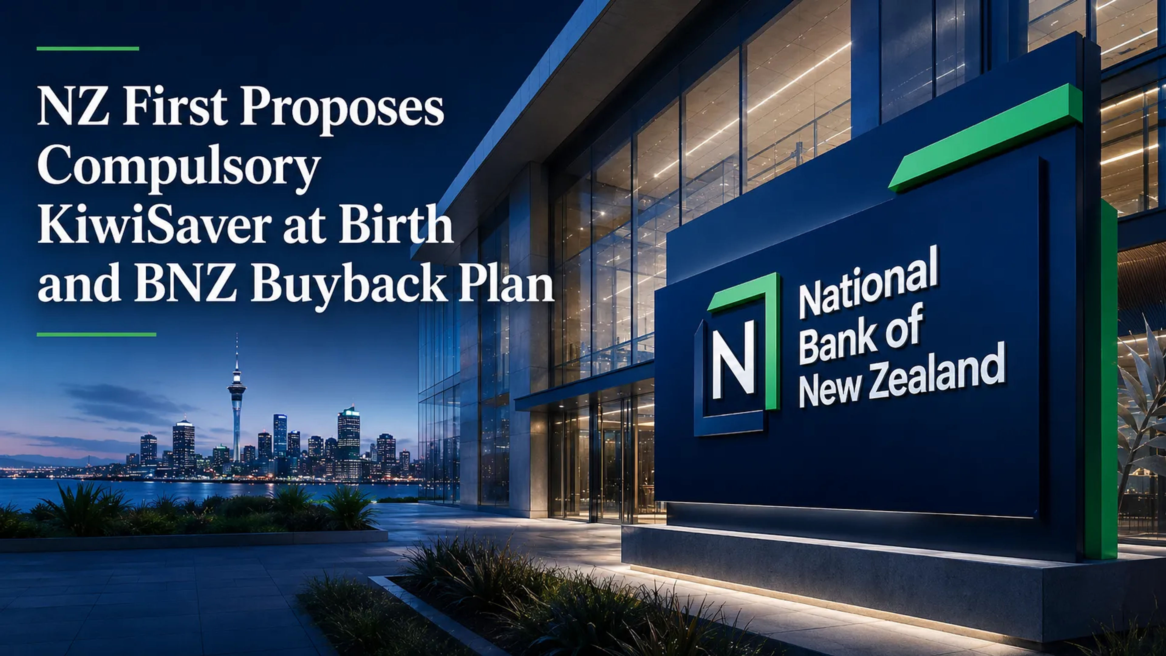 NZ First Proposes Compulsory KiwiSaver at Birth and BNZ Buyback Plan
