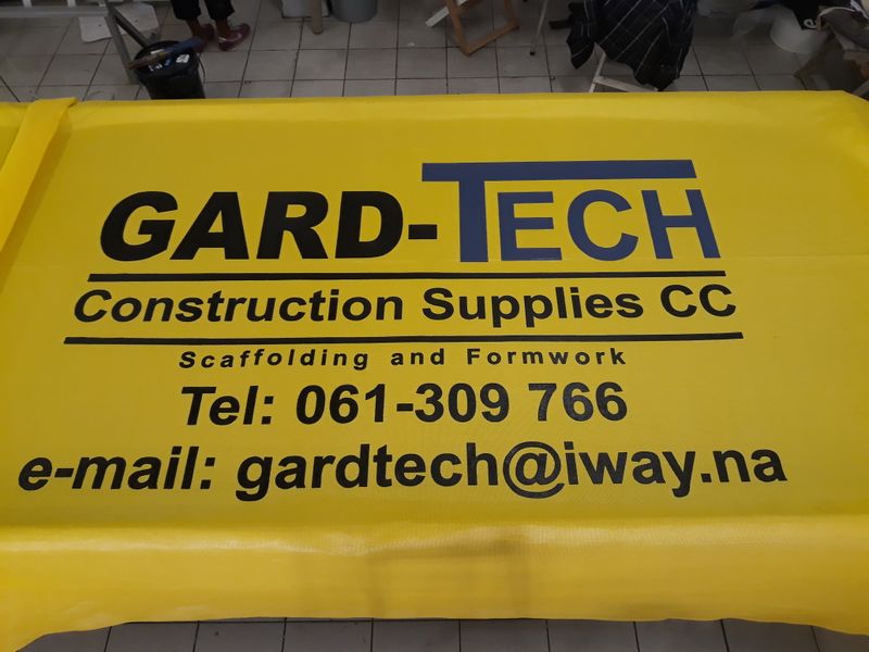 Large-format printed shadenet installation