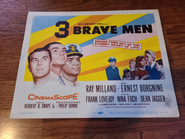 3 Brave Men 1957 Military/Aviation Lobby Cards
