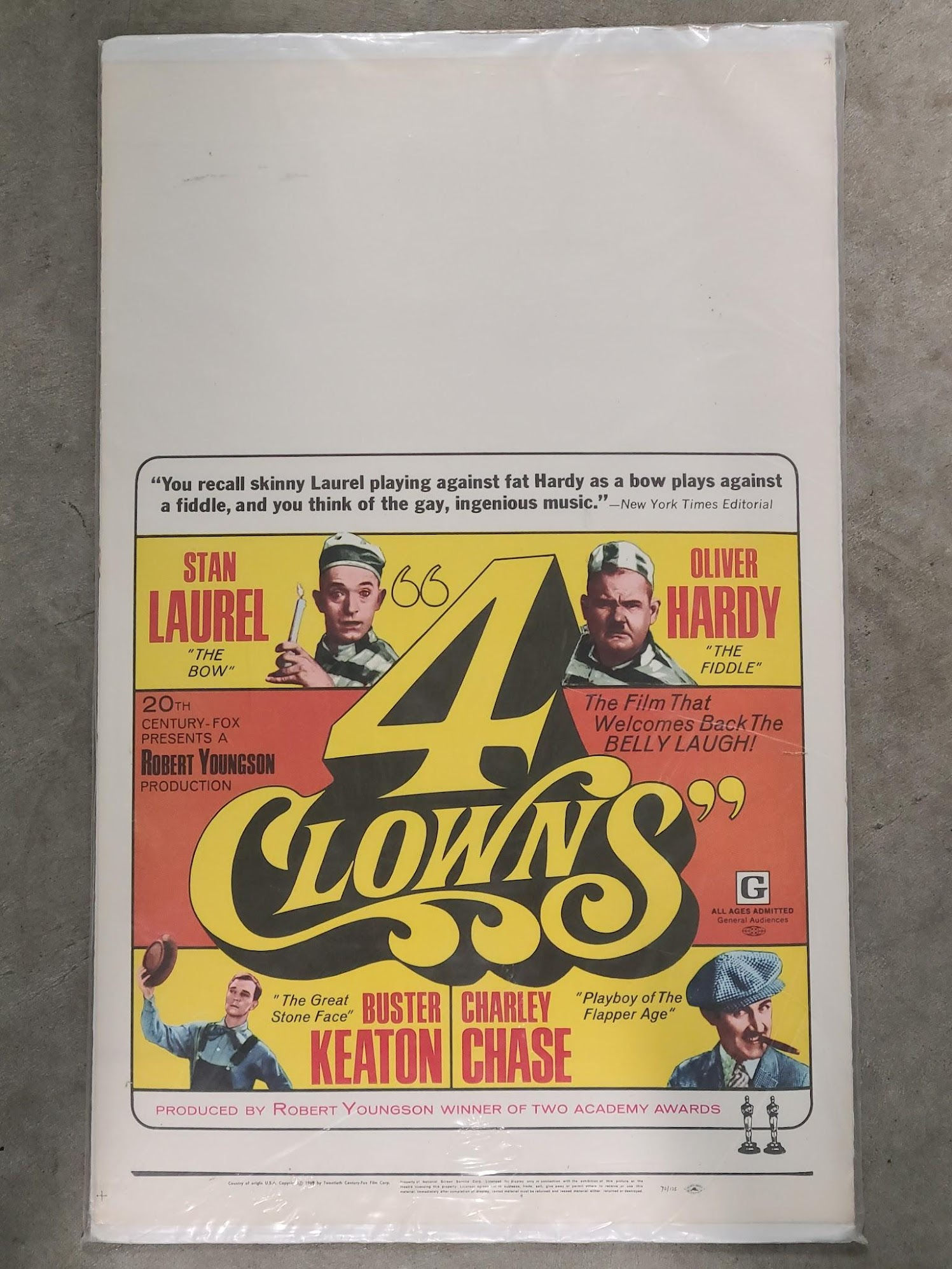 4 Clowns 1970 Window Cards