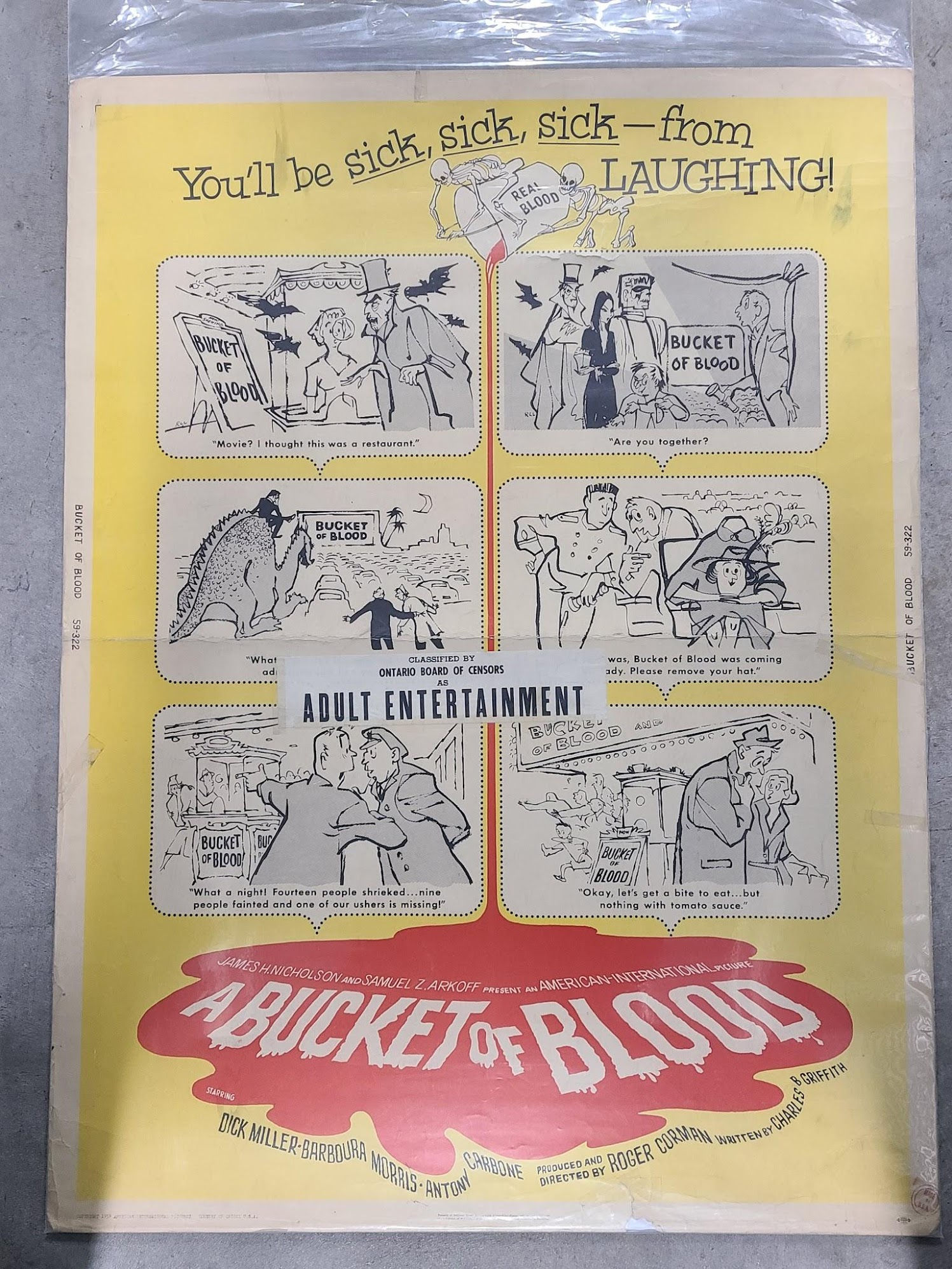 A Bucket Of Blood 1959 UK/US 30x40