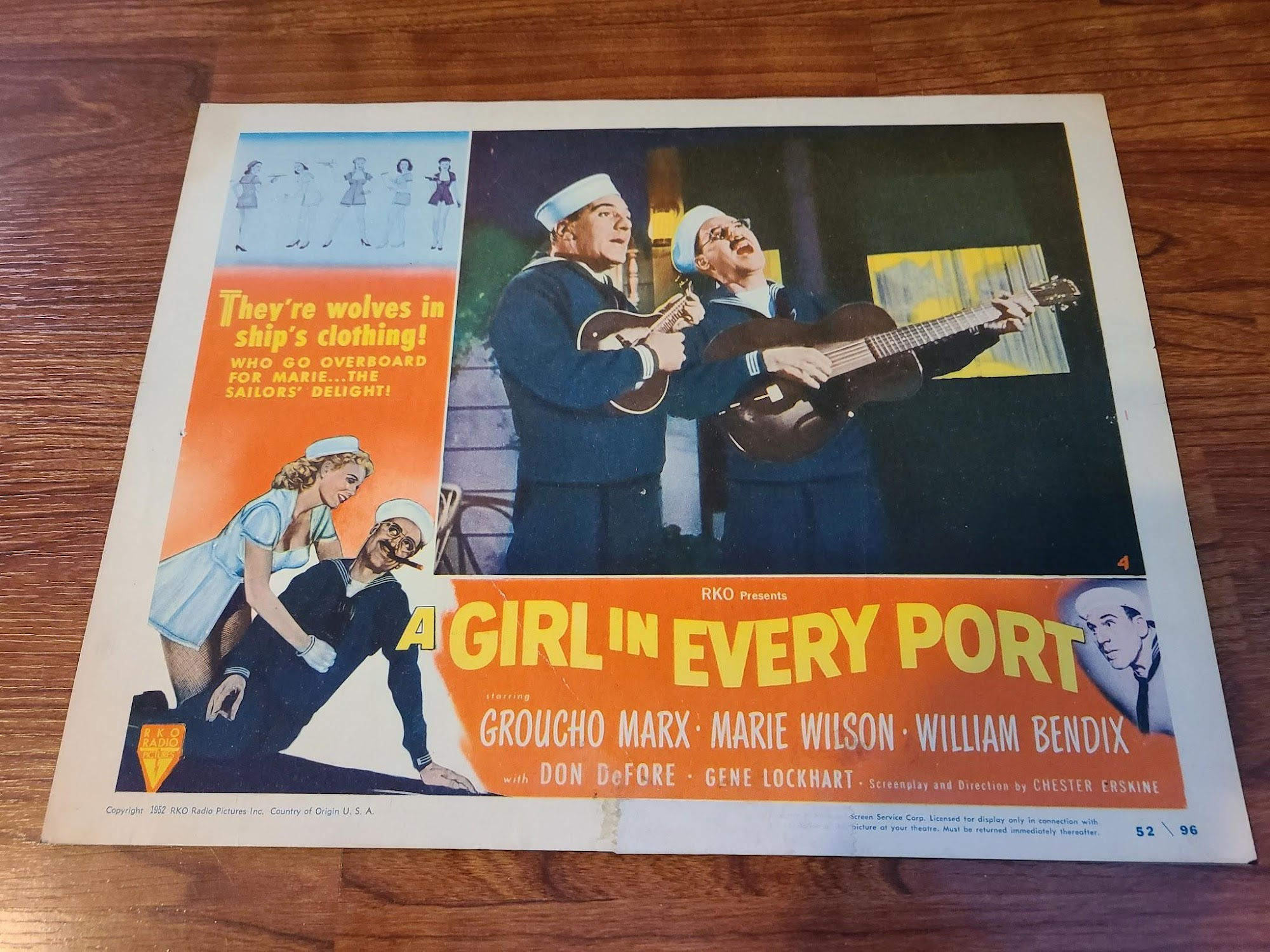 A Girl In Every Port 1952 Military/Aviation Lobby Cards