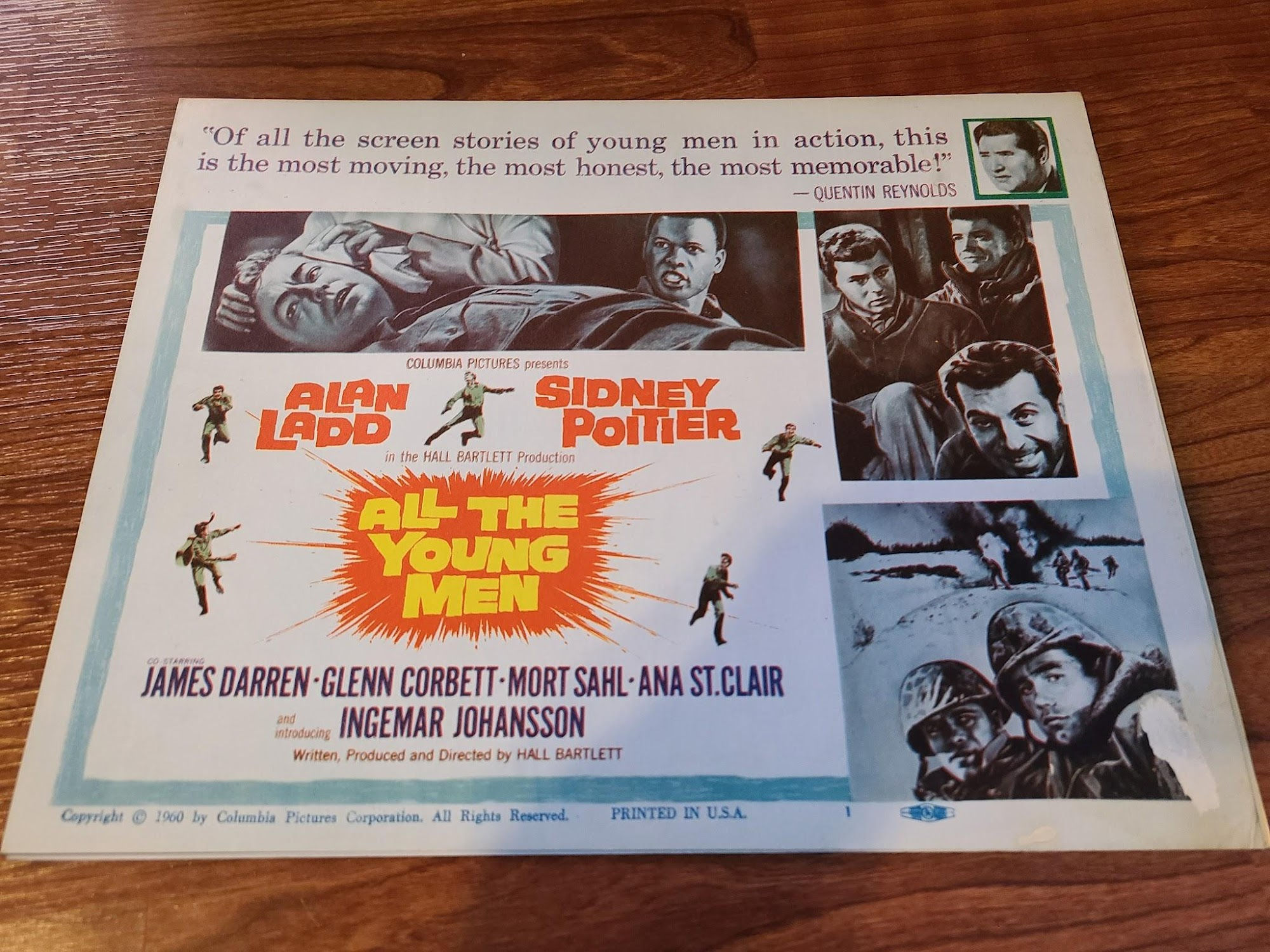 All The Young Men 1960 Military/Aviation Lobby Cards