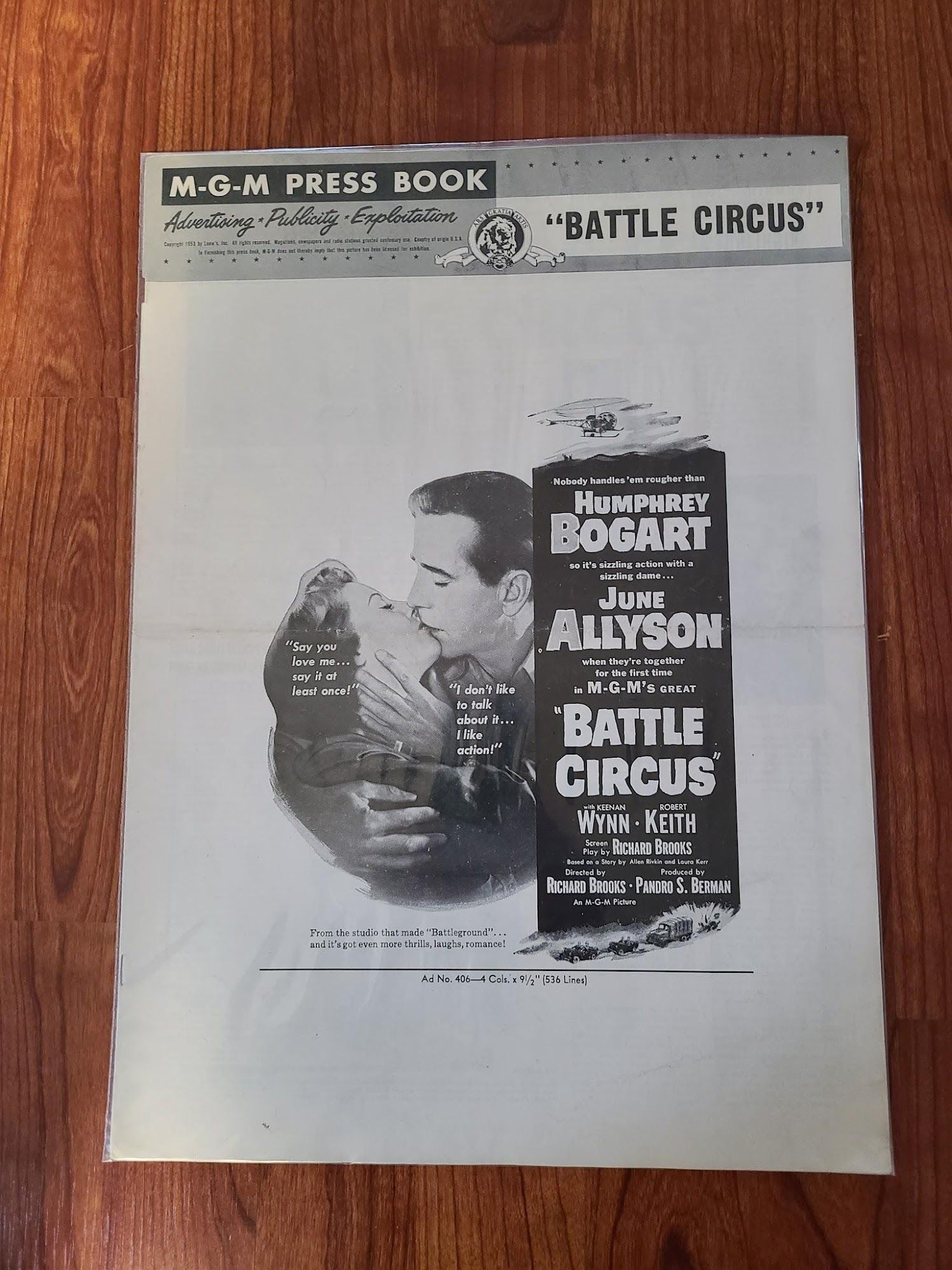 Battle Circus 1953 Press Books